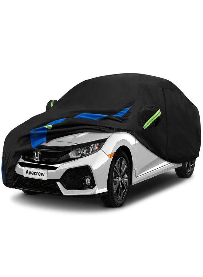 Avecrew Car Cover Custom Fit for Honda Civic Sedan, Waterproof All Weather Full Exterior Cover Rain Snow UV Protection Outdoor Cover with Side Door Zipper Design - Image 1